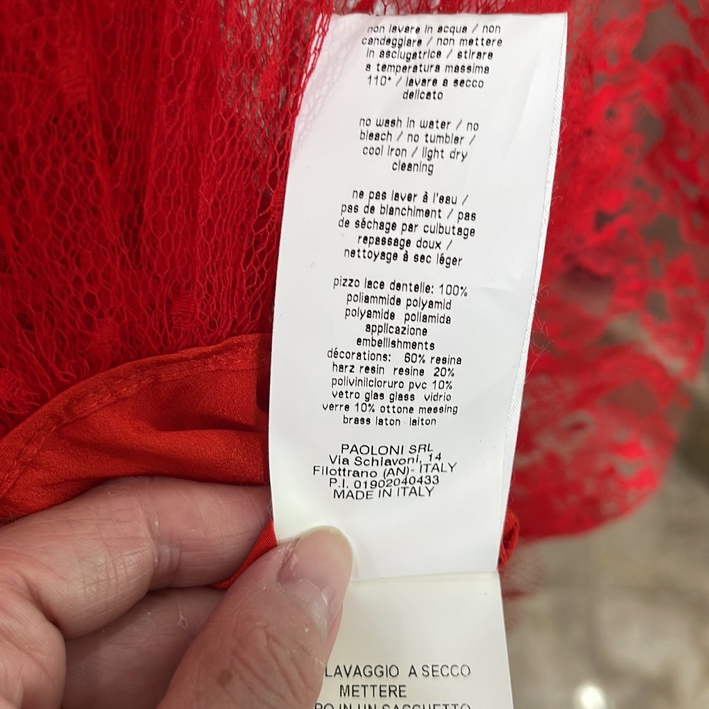 MSGM Layered Tulle Mini Dress Red Size 42/8 - Picture 15 of 15